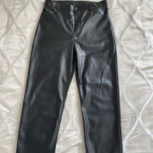 DYNAMITE Straight Leg High Waisted Faux Leather Pants
